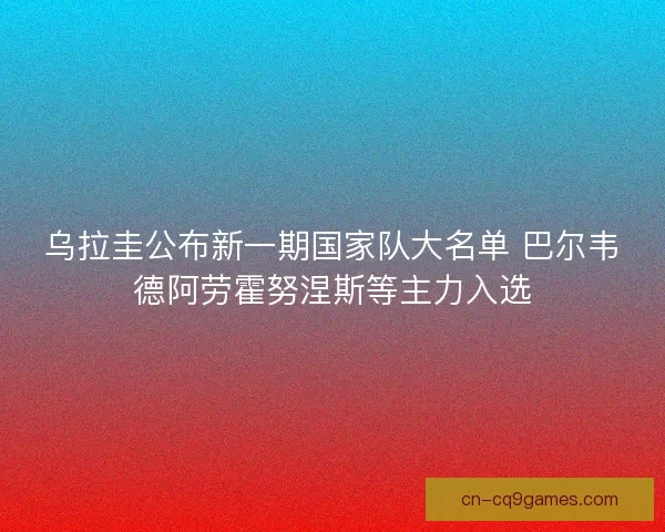 乌拉圭公布新一期国家队大名单 巴尔韦德阿劳霍努涅斯等主力入选